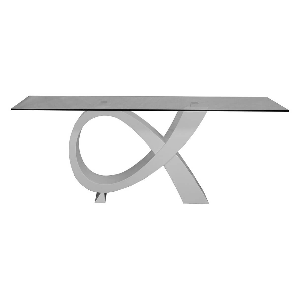 Logan White High Gloss & Glass Dining Table