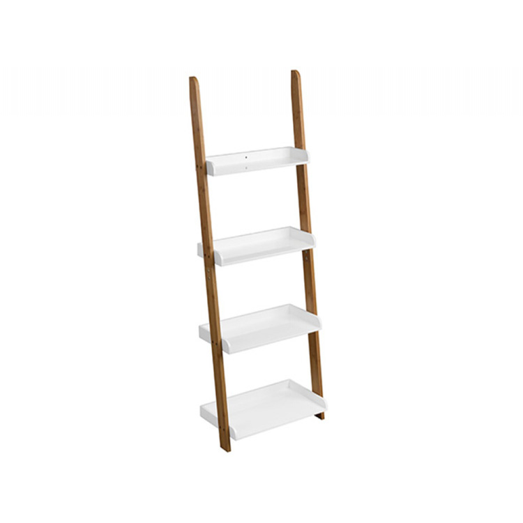 Scan Ladder Bookcase White High Gloss & Bamboo