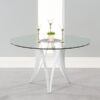 Berlin Dining Table Glass & White Gloss 2