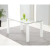 Duke Rectangular Glass & White Gloss Dining Table 6 Seater