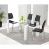 Duke Rectangular Glass & White Gloss Dining Table 6 Seater