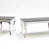 Louis Stainless Steel & Black Glass Coffee Table 7