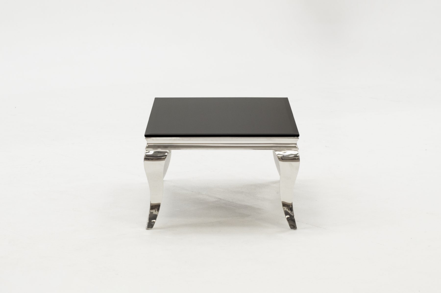 Louis Rectangular Stainless Steel & Black Glass Coffee Table | FADS
