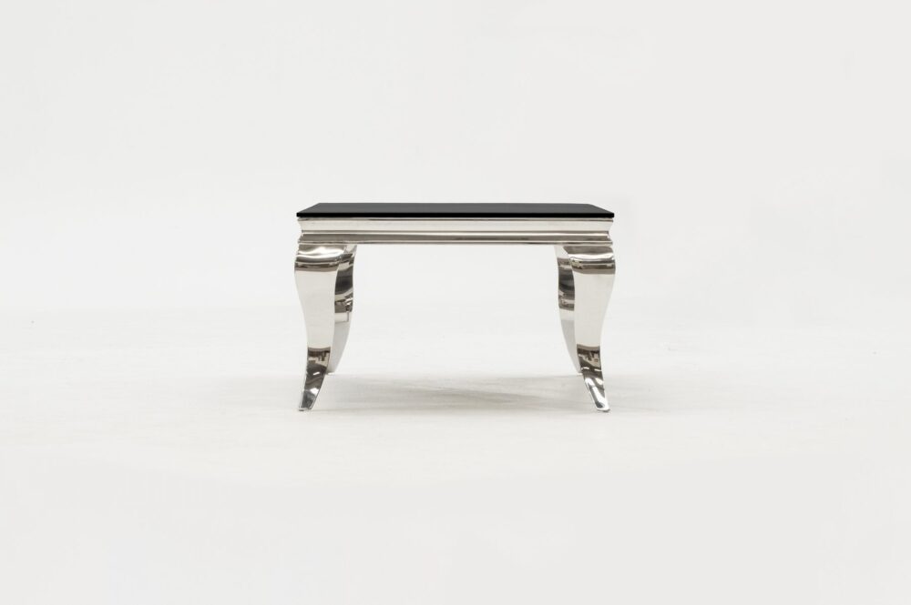Louis Stainless Steel & Black Glass Coffee Table 4