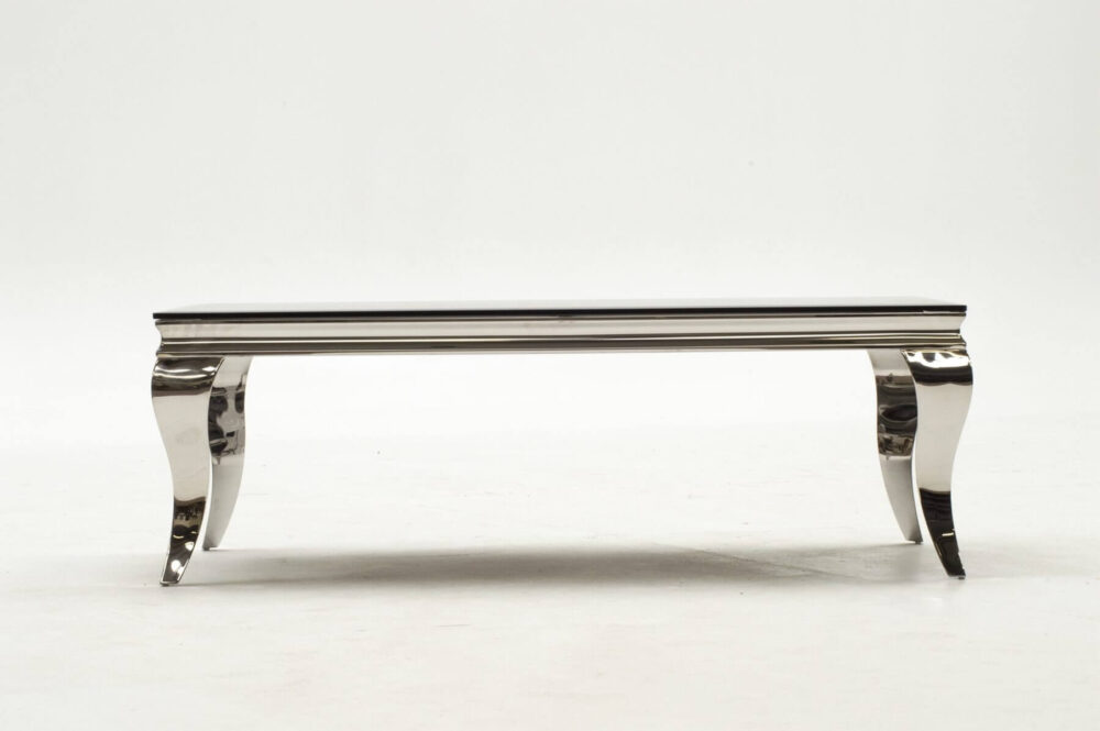 Louis Stainless Steel & Black Glass Coffee Table 2