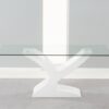 Alice Clear Glass & White Gloss Dining table 2
