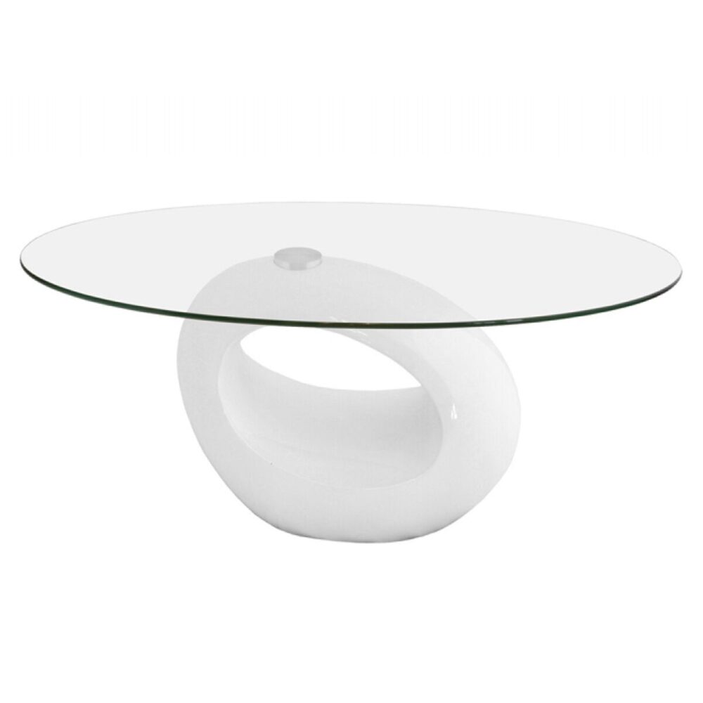 Neblus White & Clear Glass Coffee Table