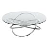 Orb Stainless Steel and Clear Glass Coffee Table