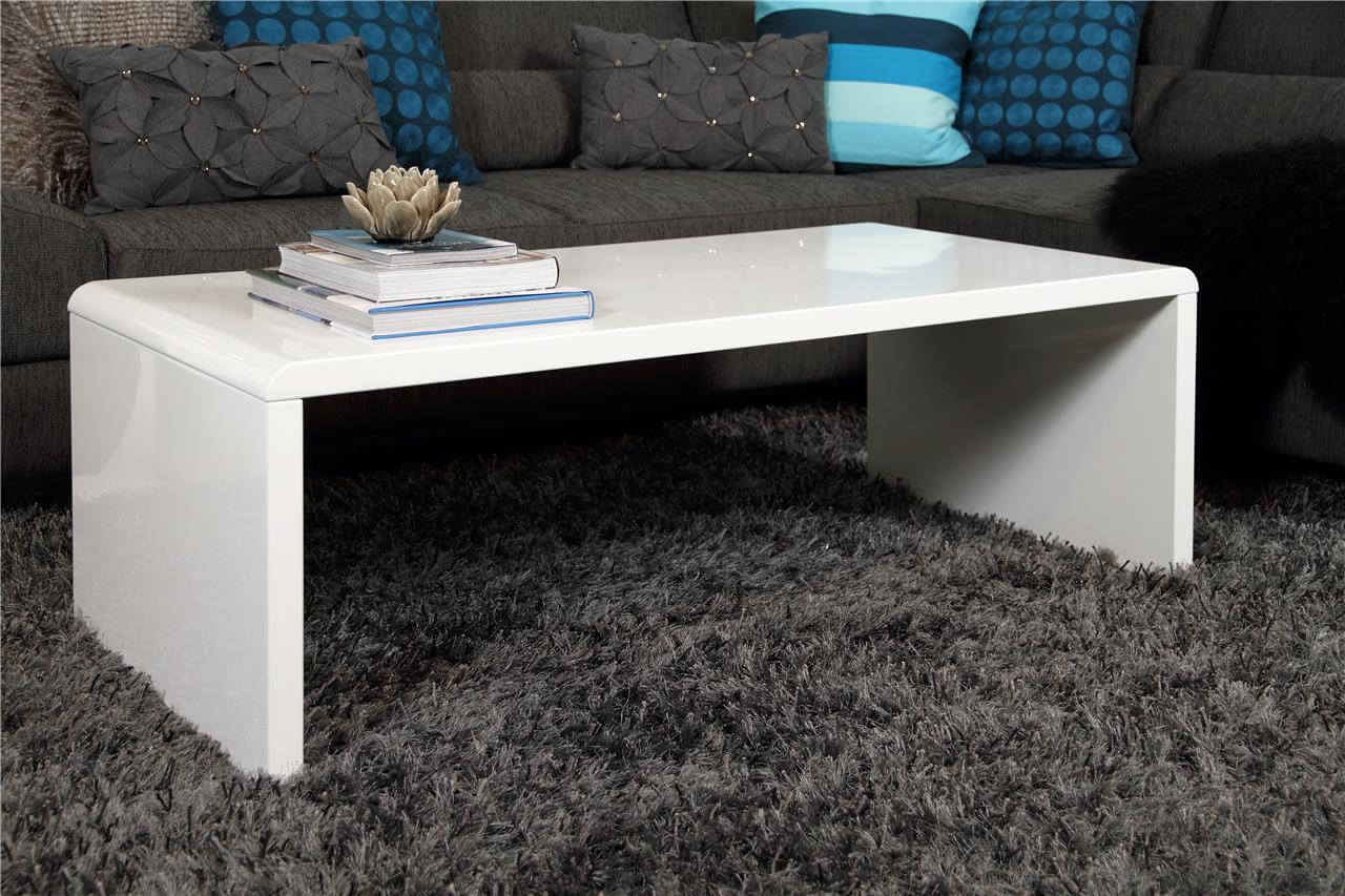 White Gloss Side Table 60Cm High Modanuvo Ida Modern White Grey High