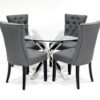 Criss Cross Round Glass Dining Table 2