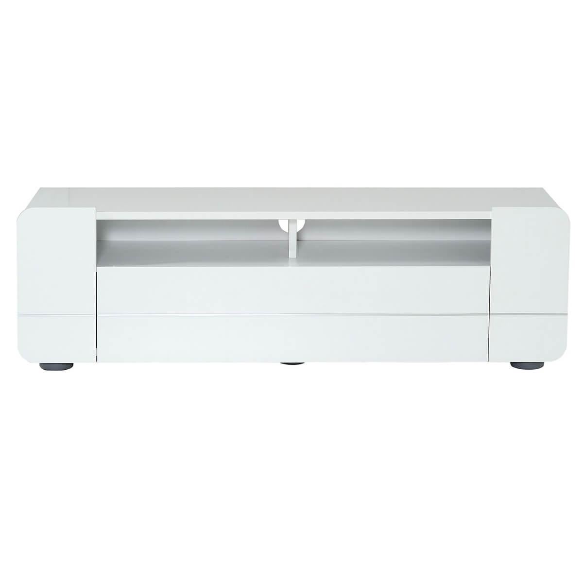 Bump TV Unit with Storage Flap 154cm White High Gloss