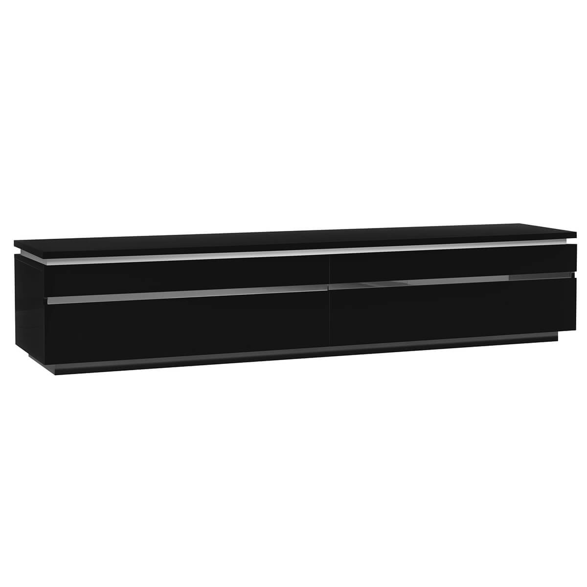 Logan TV Unit 220cm Black High Gloss with Lights