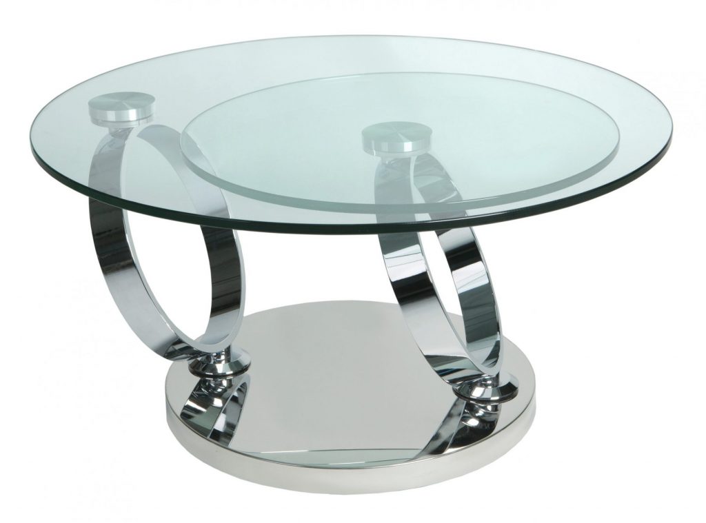 Moulin Stainless Steel & White Glass Coffee Table Coffee Tables FADS