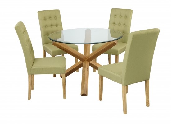 Grange Glass Solid Oak Dining Table Fads Grange Glass Solid Oak Dining Table, Round Oak Dining Table And 4 Chairs