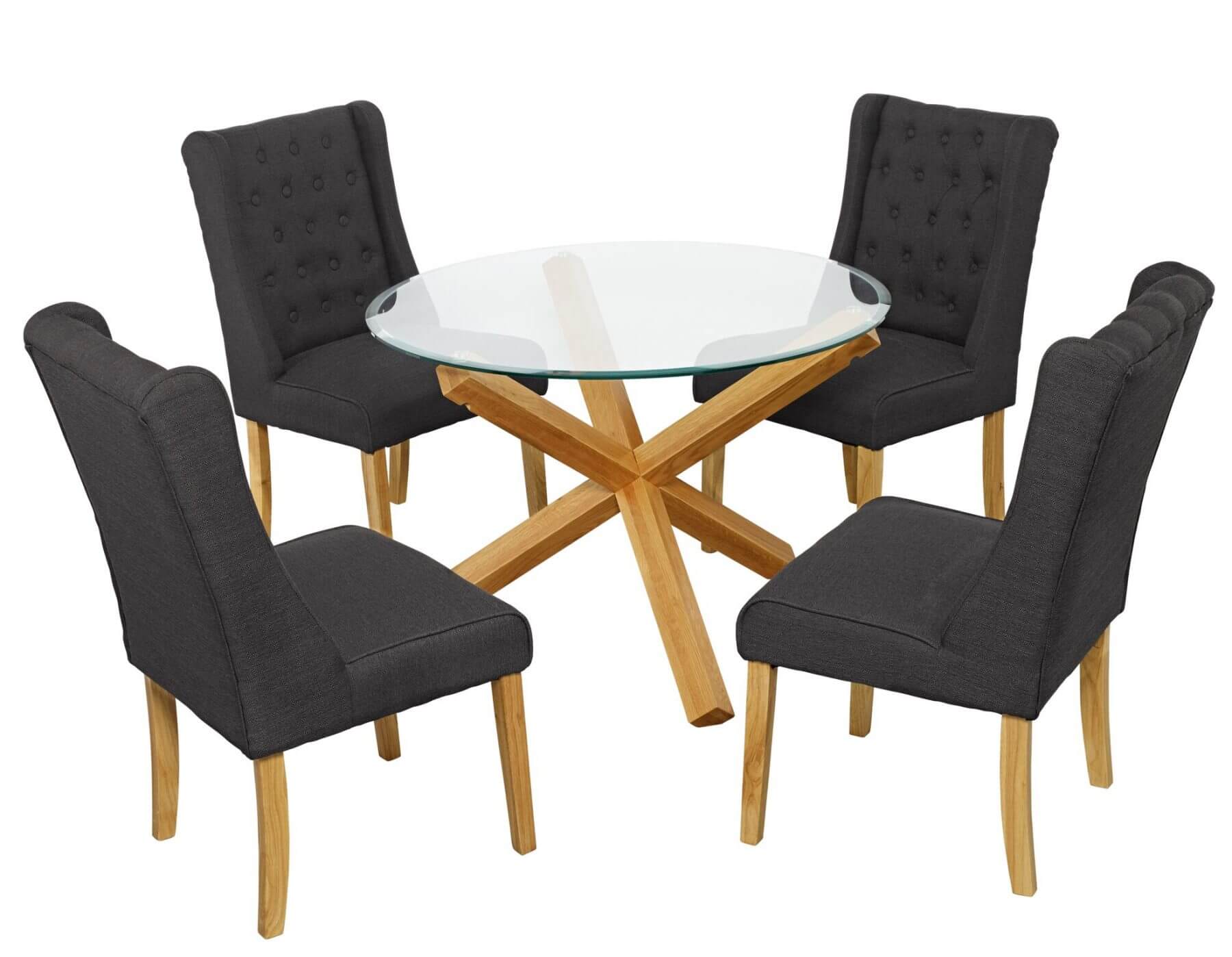 Grange Glass & Solid Oak Dining Table FADS