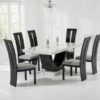 Sintra Cream & Black Marble Dining Table 8