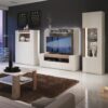 Laval Wide TV Cabinet White & Oak 4