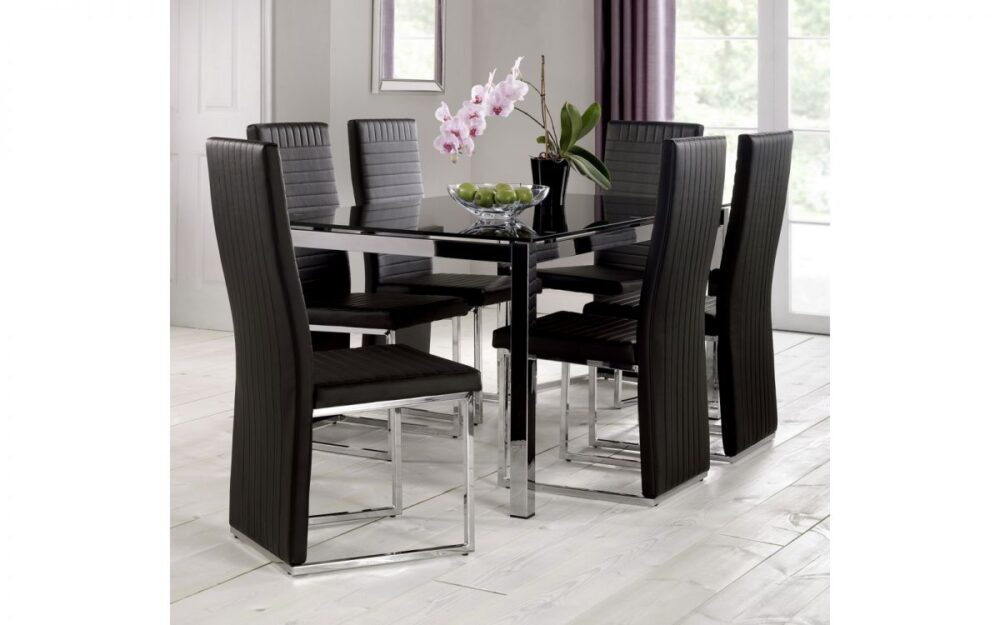 Tempo Black Faux Leather Dining Chair 3