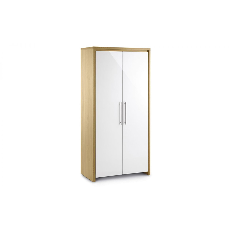 White gloss and clearance oak wardrobe