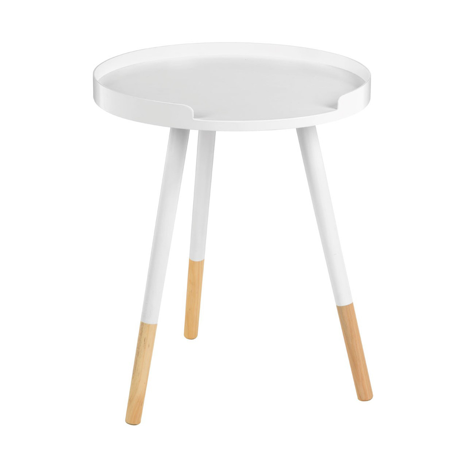 White Round Side Table Lounge Furniture Accessories FADS