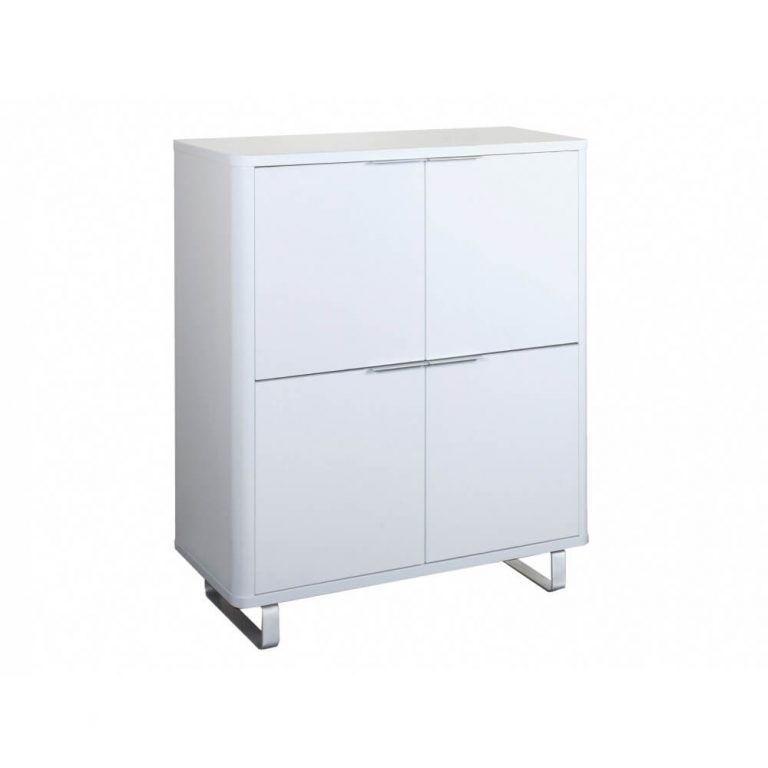 Accent White Storage Unit High Gloss 4 Door Gloss Furniture FADS