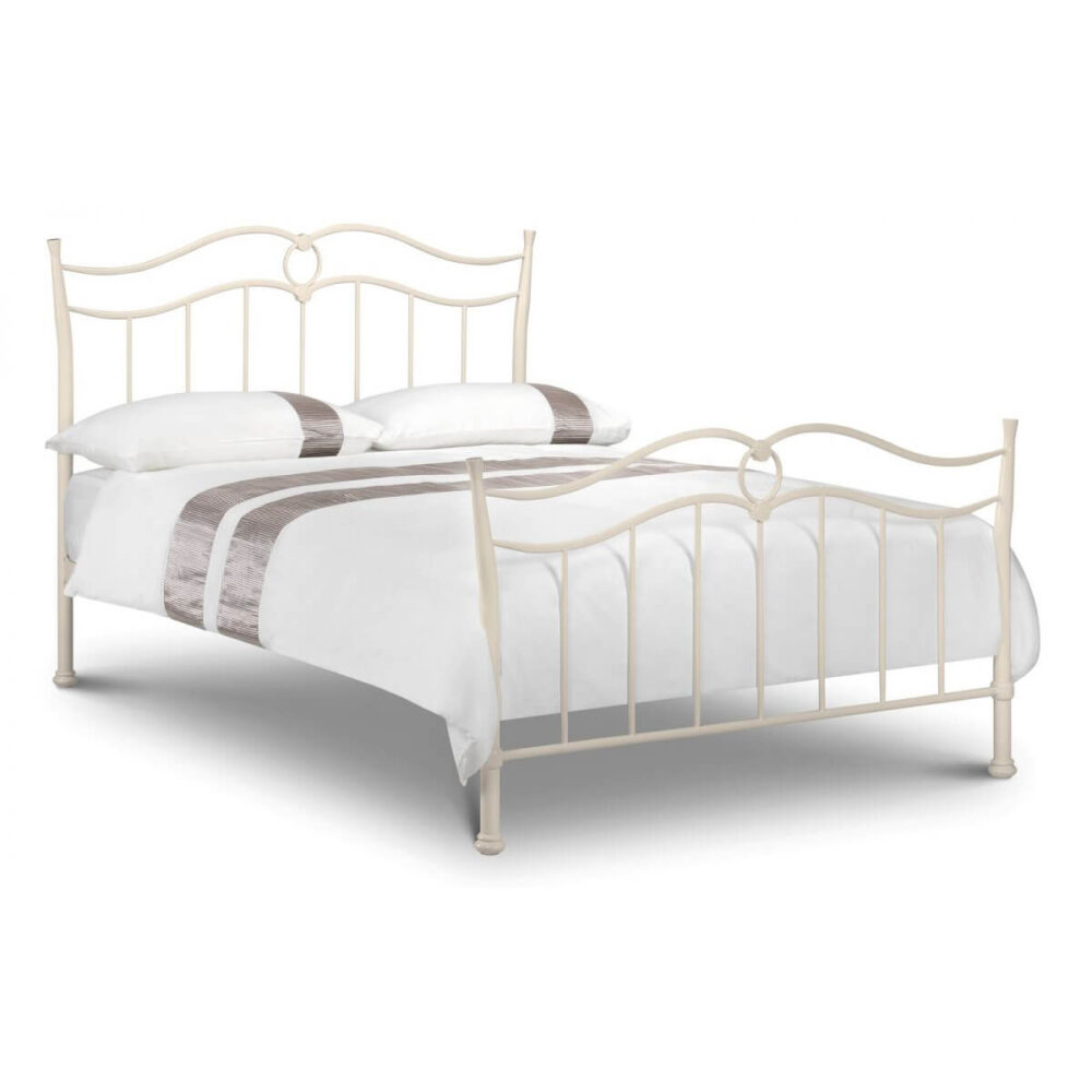 Aurora White Metal Bed Frame
