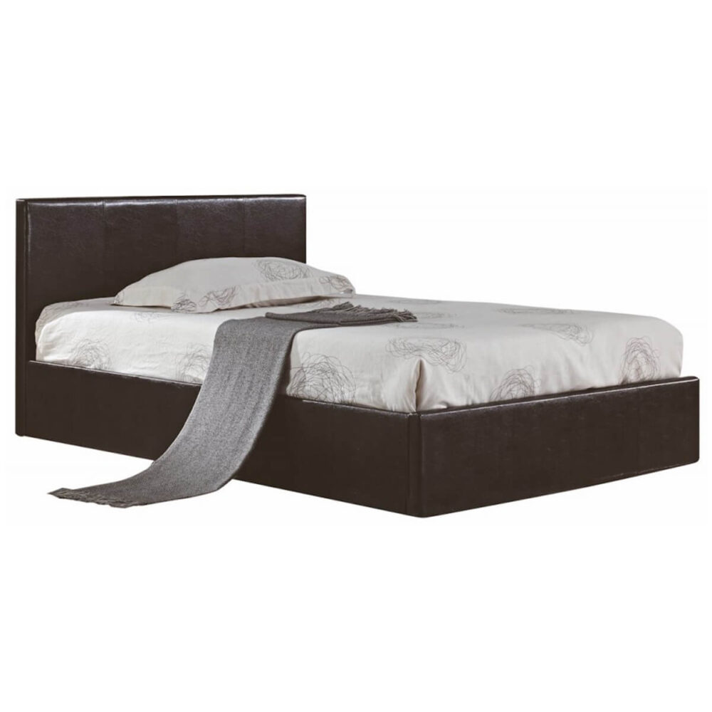 Berlin Ottoman Storage Bed Faux Leather Black