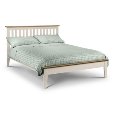 Boston Wooden Bed White & Oak 1