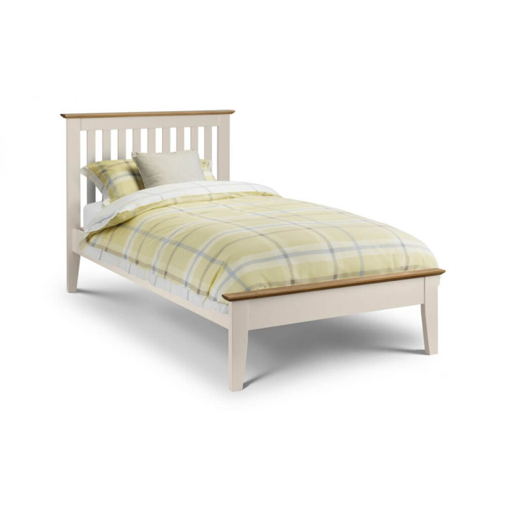 Boston Wooden Bed White & Oak 2