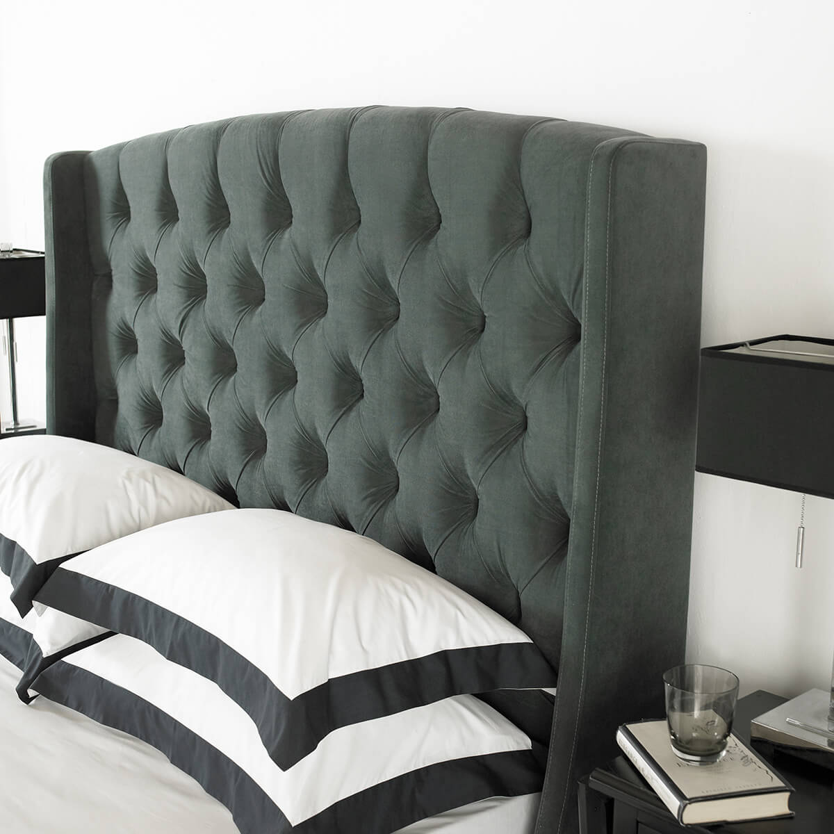 Buckingham Wing Headboard Ottoman Bed Fabric Beds FADS