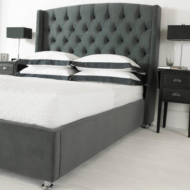 Buckingham Wing Headboard Ottoman Bed Fabric Beds FADS