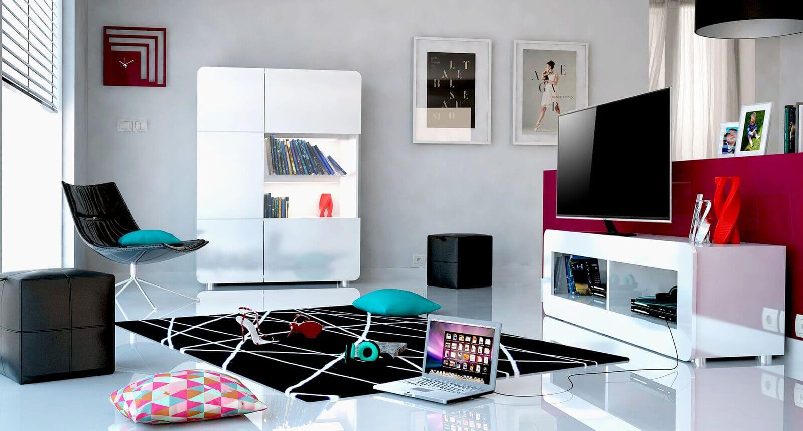 Bump White High Gloss Display Cabinet 2 Door | Gloss ...
