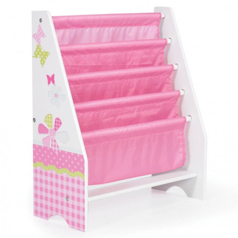 Butterfly Bookcase Pink & White