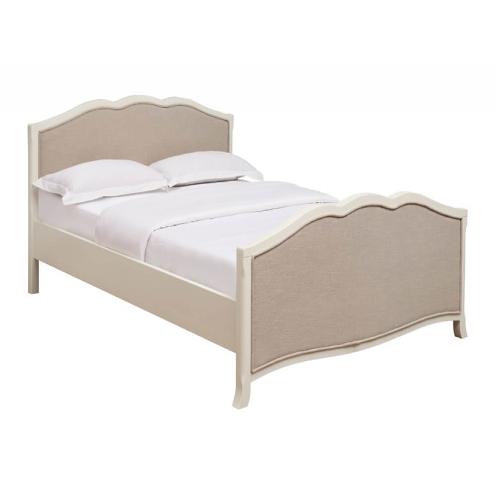 Chantilly Antique White Bed Frame, Cream Wooden Bed Frame