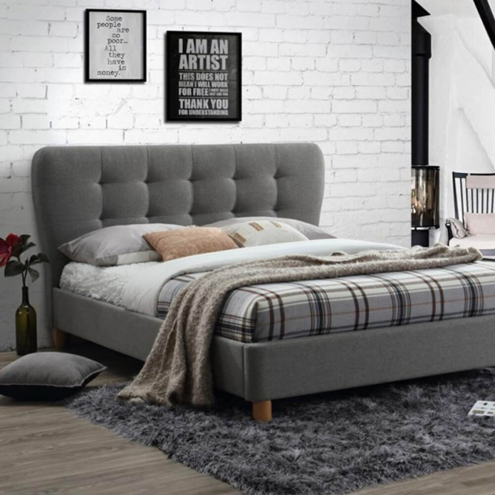 Cologne Fabric Bed Frame Grey 8