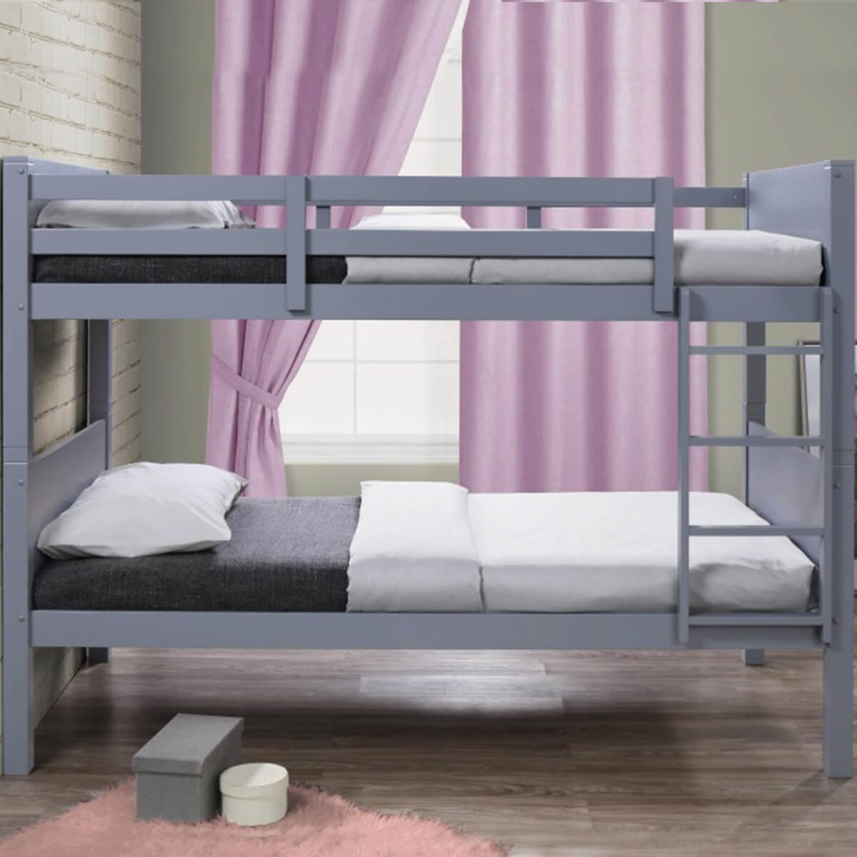 Dakota Wooden Grey Bunk Bed Bunk Beds FADS