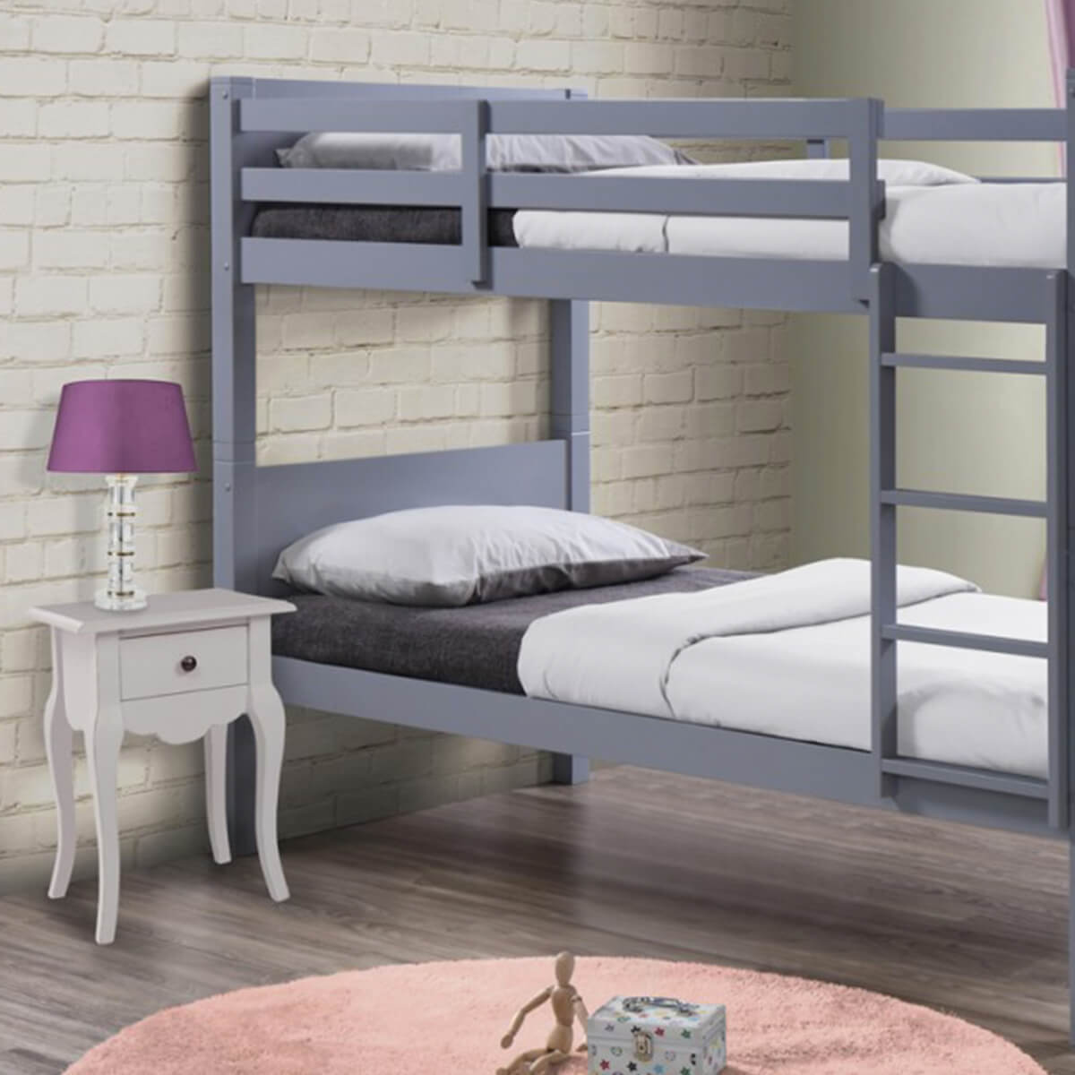 Dakota Wooden Grey Bunk Bed Bunk Beds FADS
