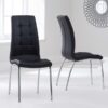 Elba Dining Set 4 Seater Clear Glass & Coloured Chairs Black 2