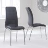 Elba Dining Set 4 Seater Clear Glass & Coloured Chairs Grey 2