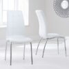 Elba Dining Set 4 Seater Clear Glass & Coloured Chairs Ivory 2