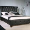Epsilon Bed Frame Faux Leather With Tall Headboard Black 2