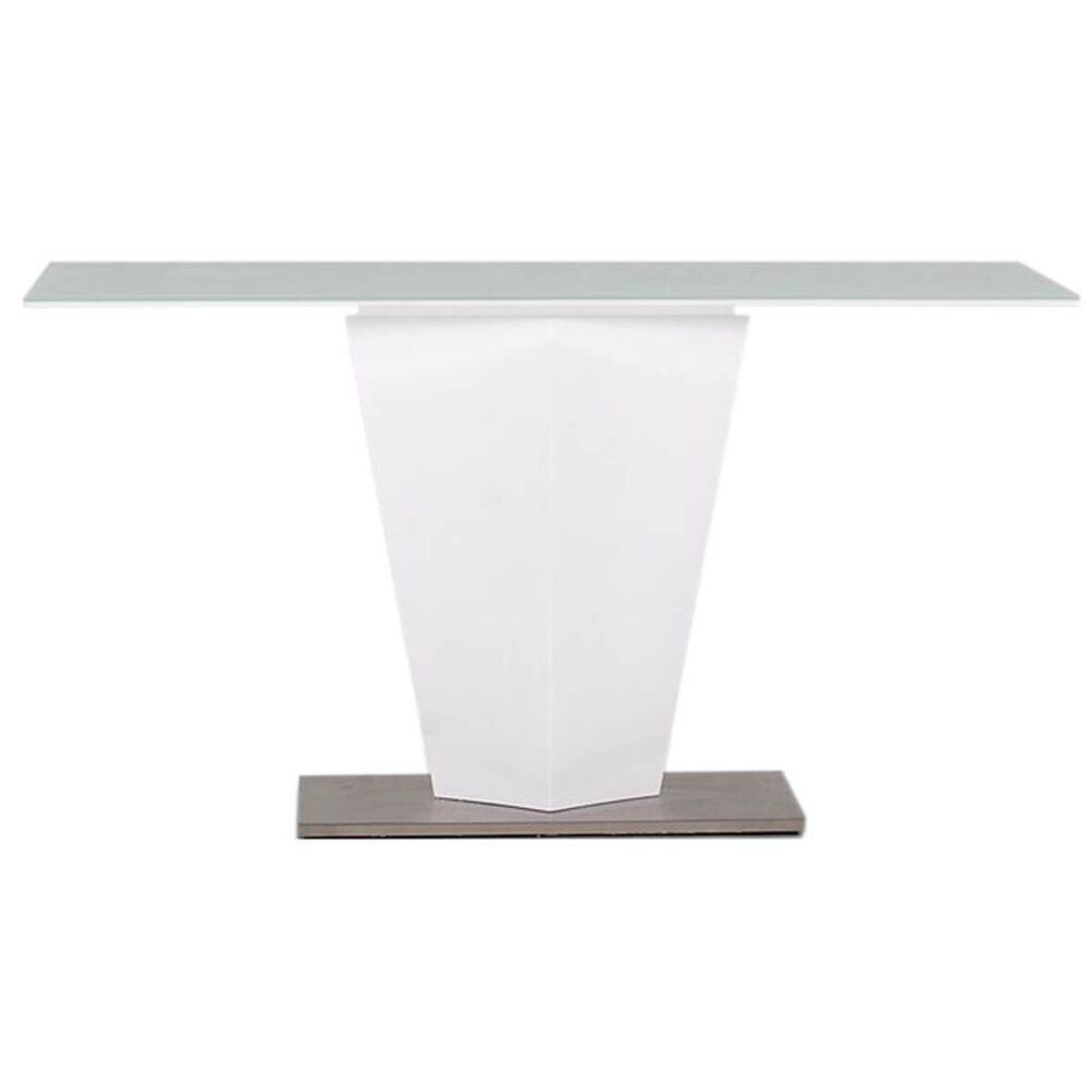 Essence Console Table White High Gloss & Glass 1