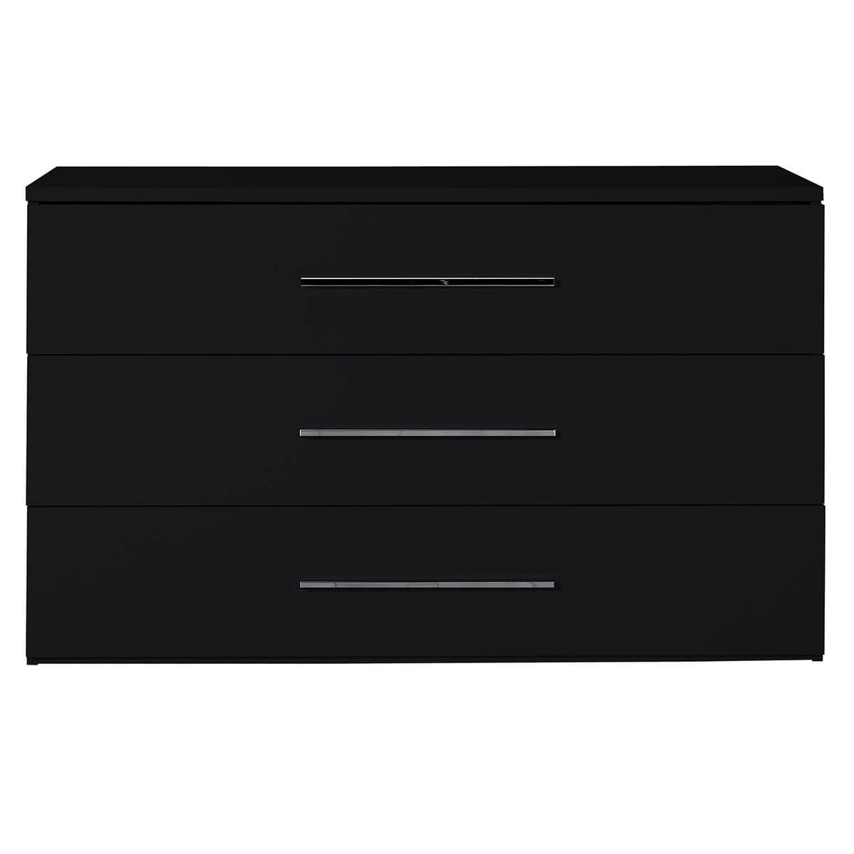 First 3 Drawer Black Gloss Chest of Drawers FADS