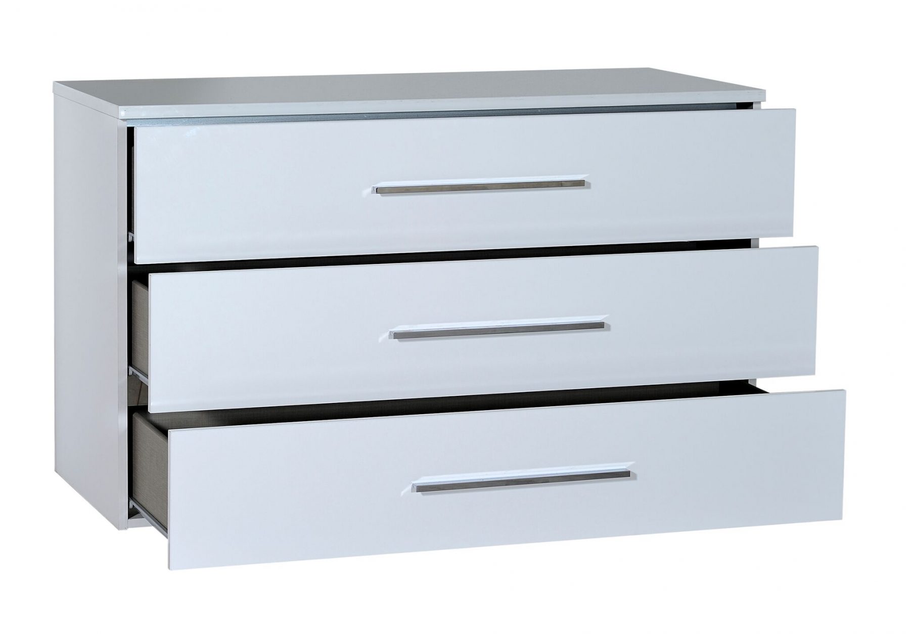 First 3 Drawer White Gloss Chest of Drawers FADS