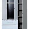 First 3 Door Wardrobe with Mirror & Drawers 162cm White High Gloss 3
