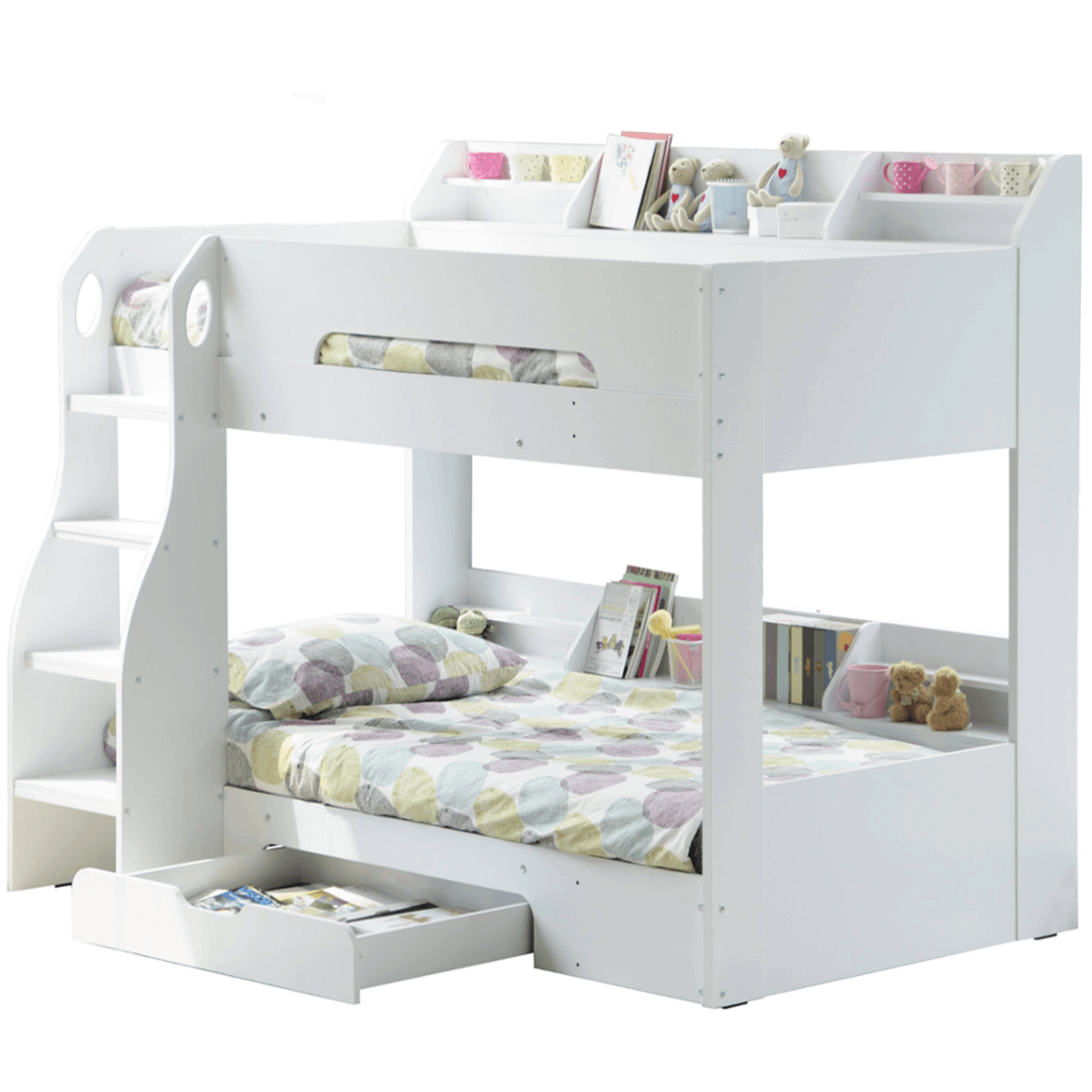 Flick White Bunk Bed With Storage  Modern Bunk Beds  FADS