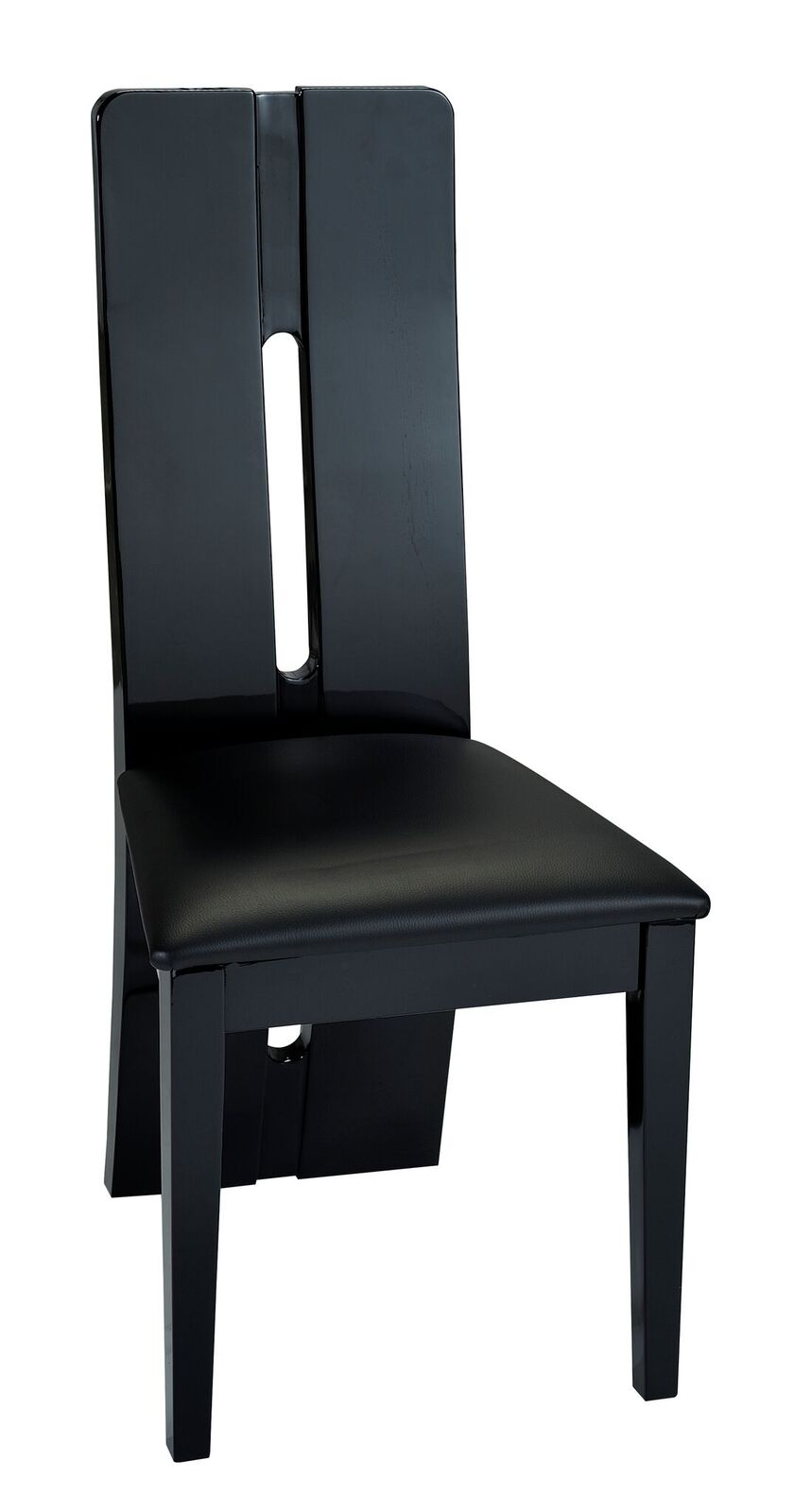 Floyd Faux Leather And Black Gloss, Black Faux Leather High Back Dining Chairs