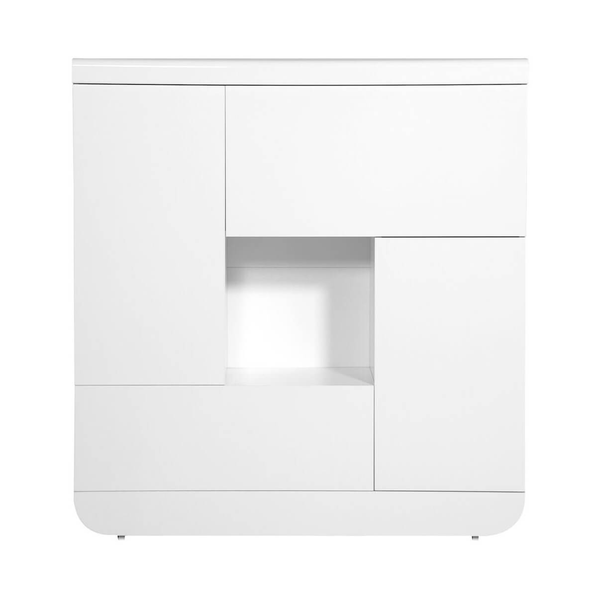 Floyd White High Gloss Storage Unit 2 Door 2 Flap FADS