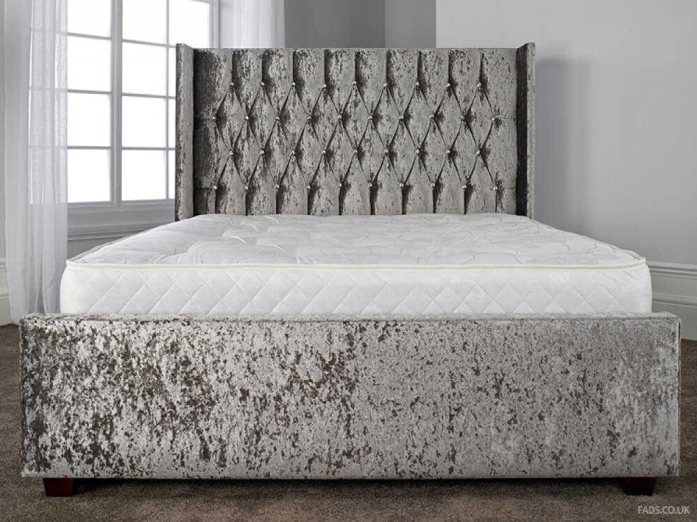 Grey crushed sales bed