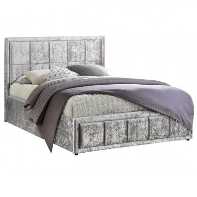 Hampshire Ottoman Bed Frame Crushed Velvet Silver 6